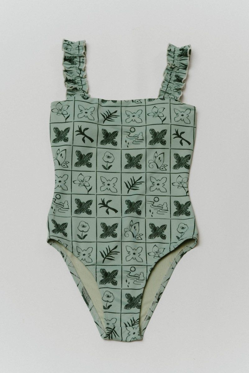 Knuth Marf - back open flower swim suit / バックオープン フラワー