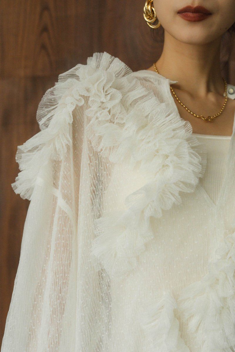 Knuth Marf - tulle design blouse / チュールデザインブラウス