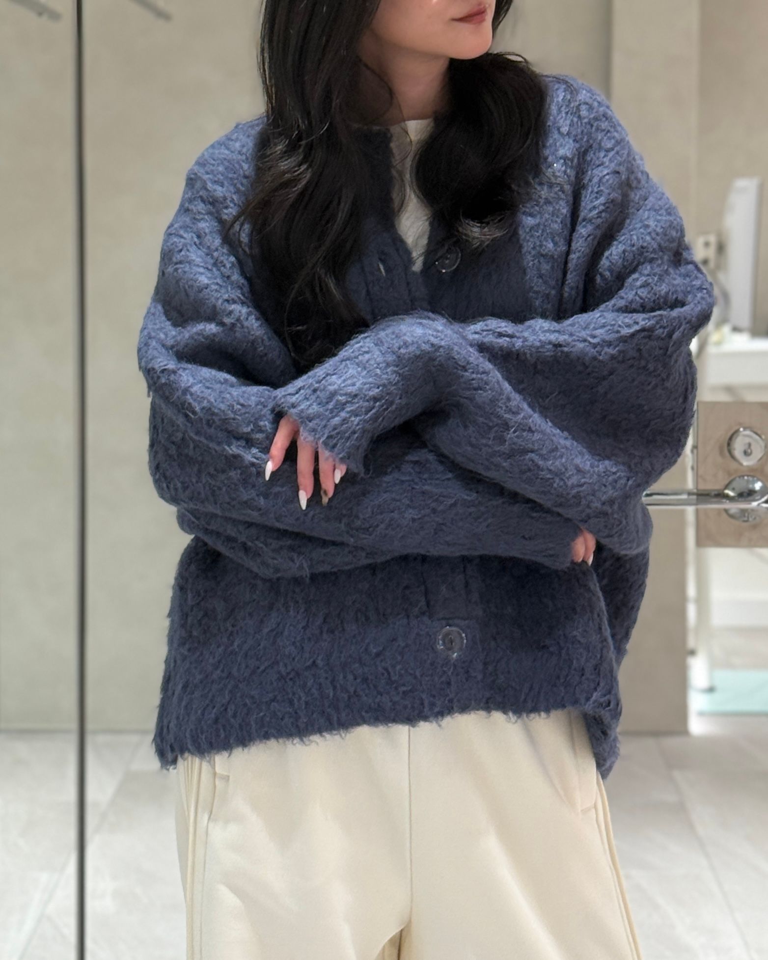 CAVEZA ROSSO - Curl shaggy knit cardigan / カールシャギーニット