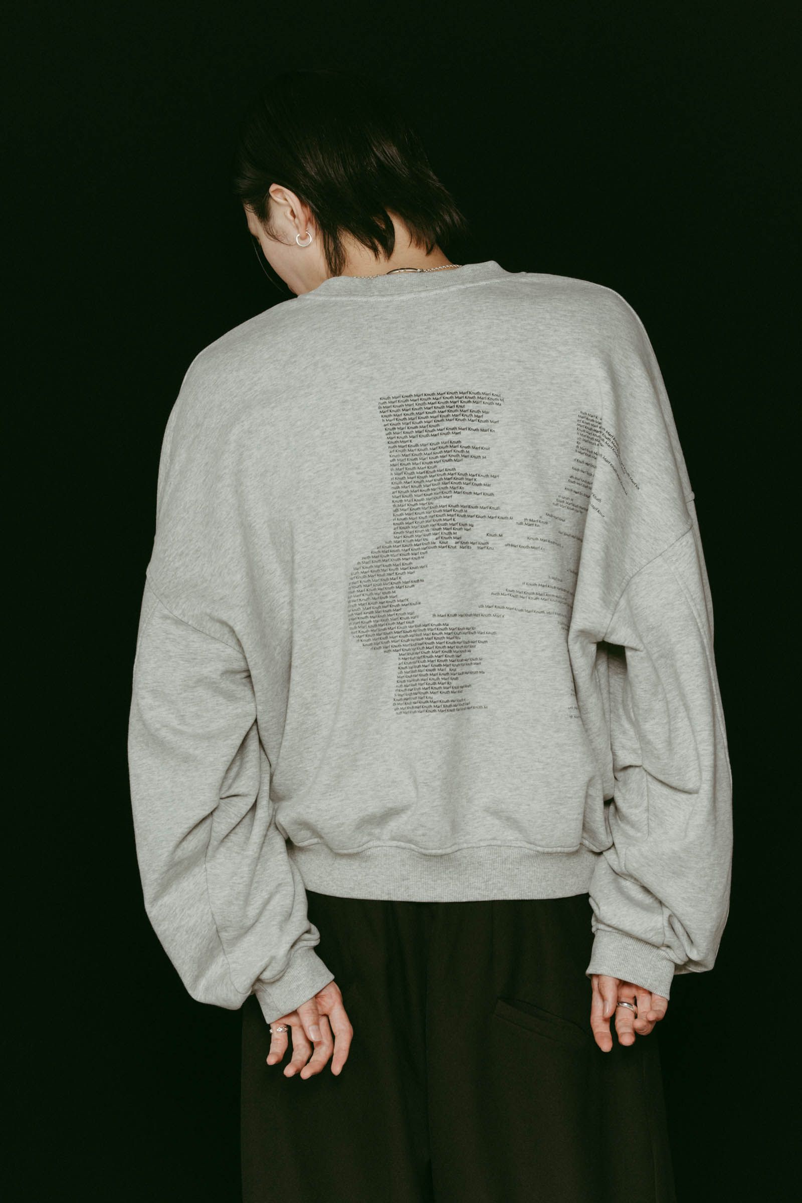 Knuth Marf - Kerror design sweat(unisex) (Gray) / Kエラーデザイン