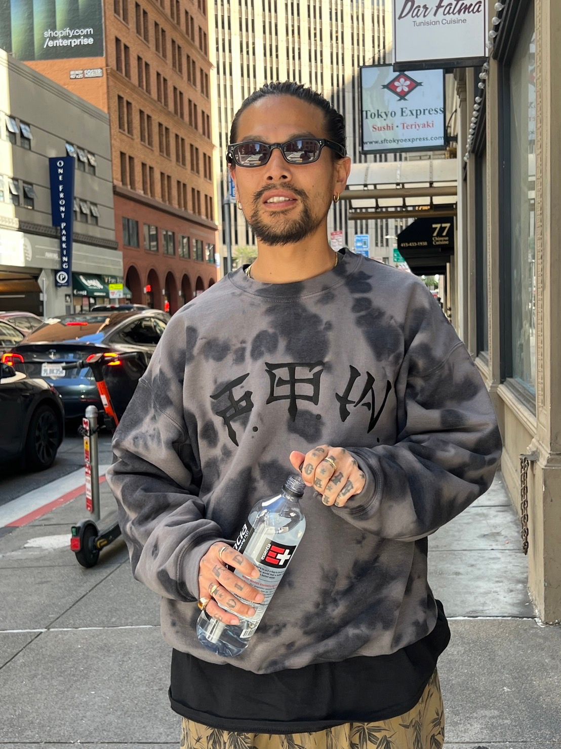 exodus - F.T.W. TIE DYE SWEAT SHIRT / GREY / タイダイスウェット