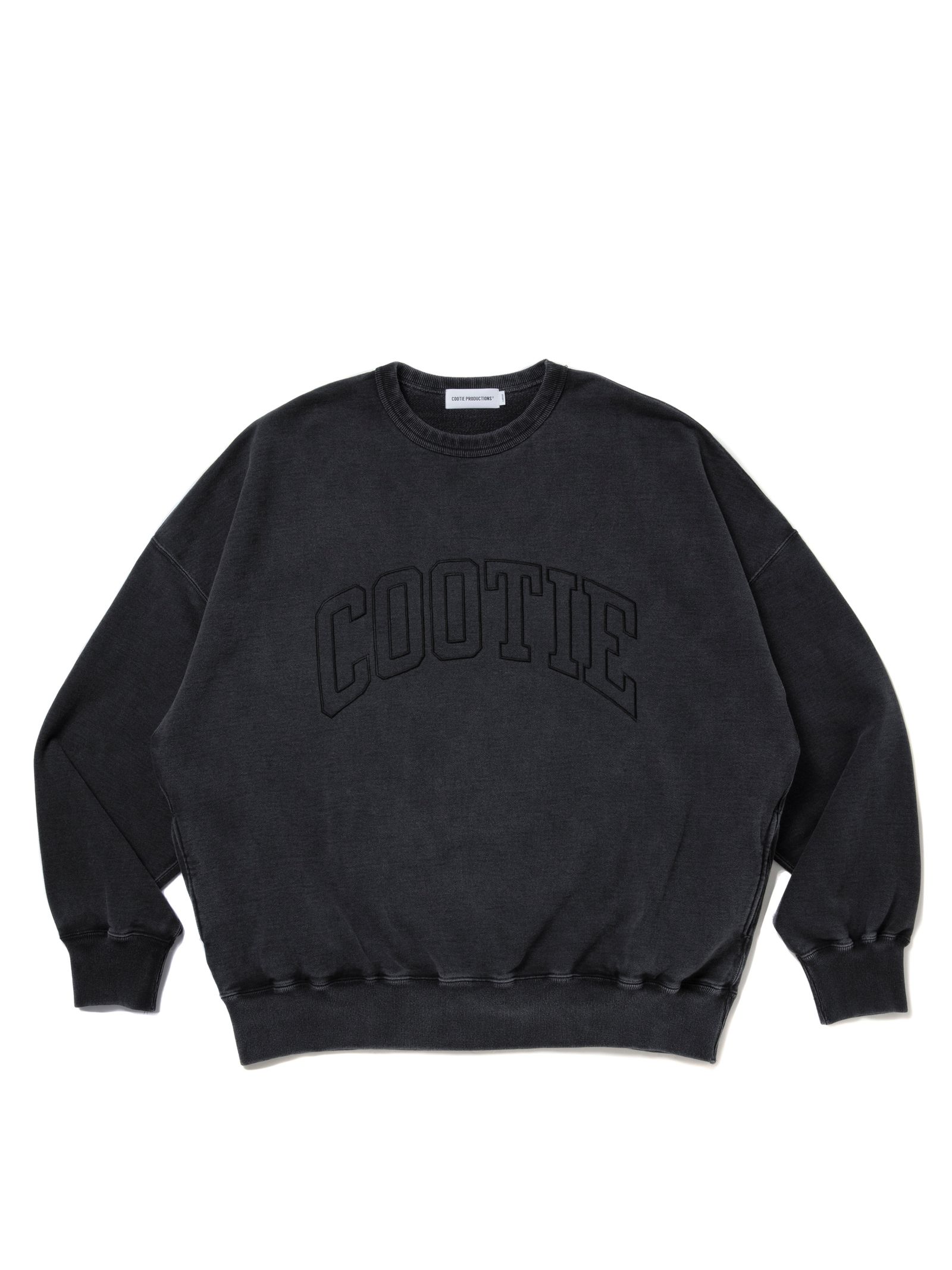 COOTIE PRODUCTIONS - Pigment Dyed Open End Yarn Sweat Crew / BLACK