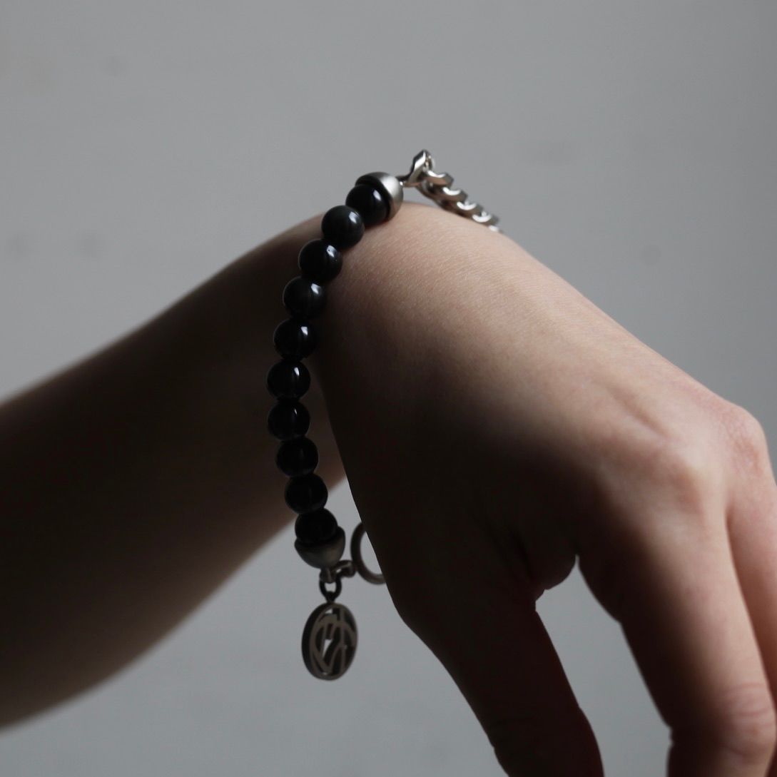 SOSHIOTSUKI - 【残りわずか】Half Juzu Bracelet(BLACK×SILVER