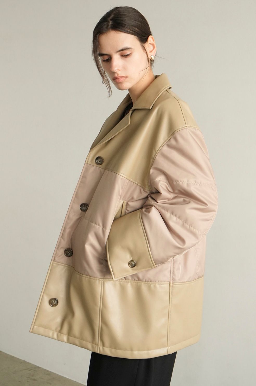 CLANE - ヴィーガンレザー オーバーサイズ ジャケット - LEATHER