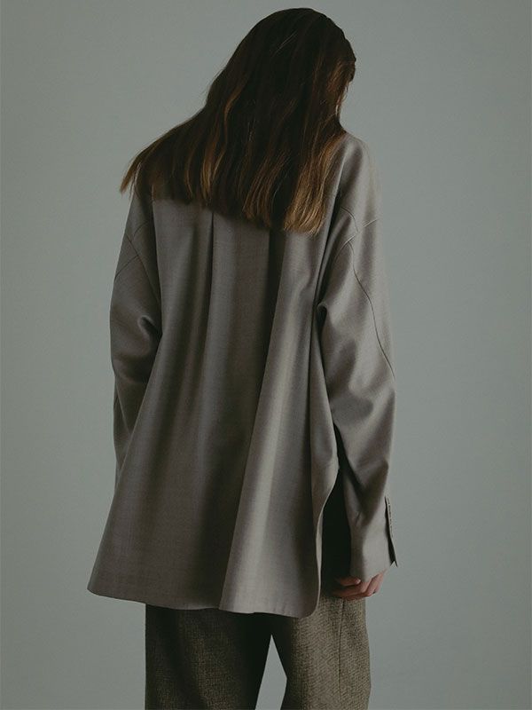 ETRE TOKYO - ハイカウントフラノオーバーサイズシャツ (GREIGE