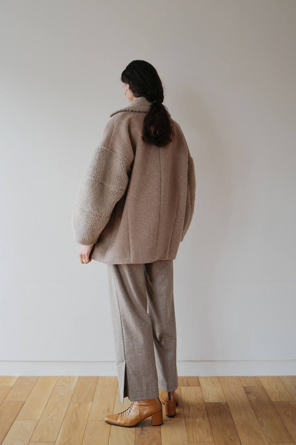 CLANE - ボアコンビネーションコクーンピーコート - BOA COMBINATION