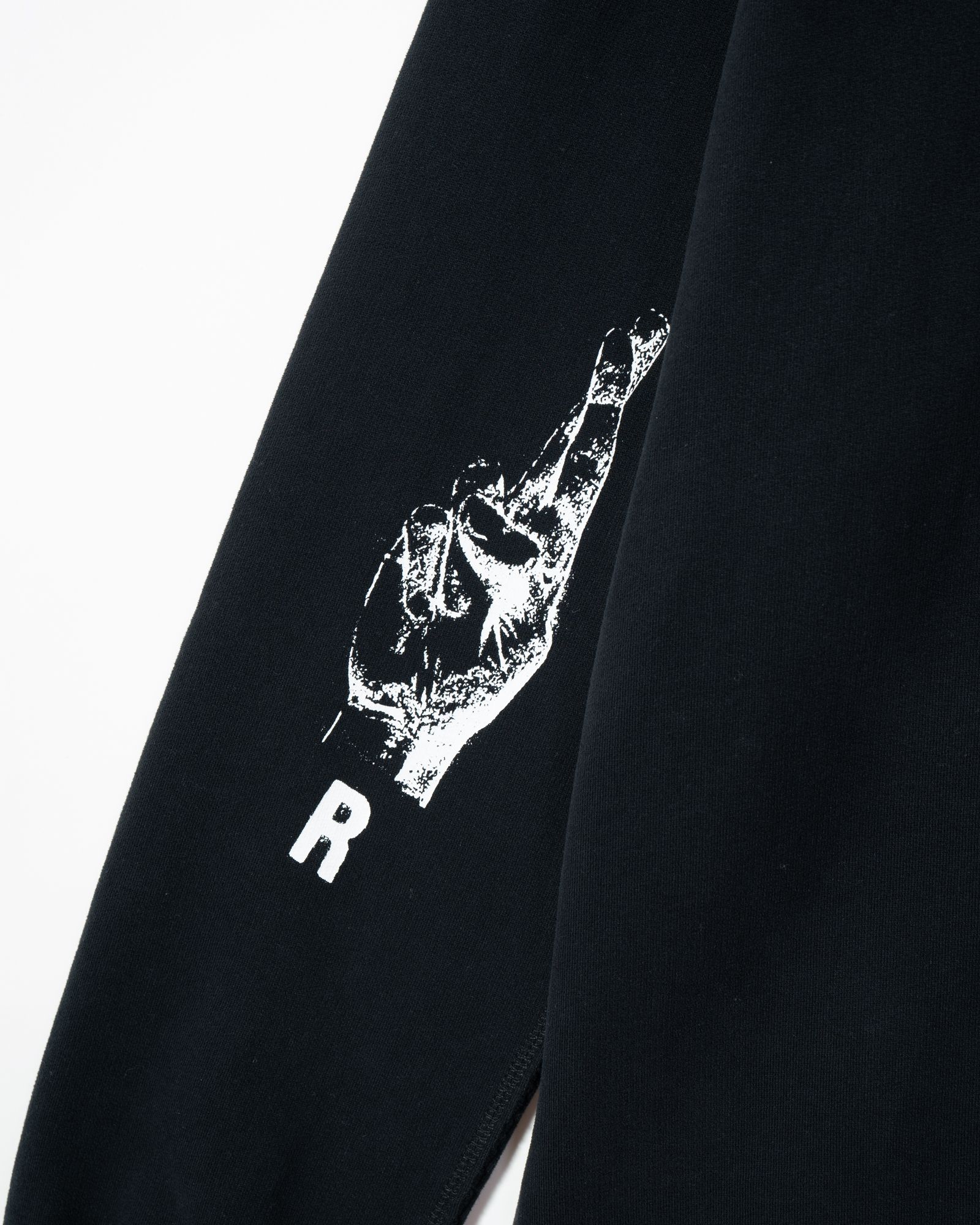 RAF SIMONS - Zipped hoodie with RS hand signs on sleeves | ALTERFATE