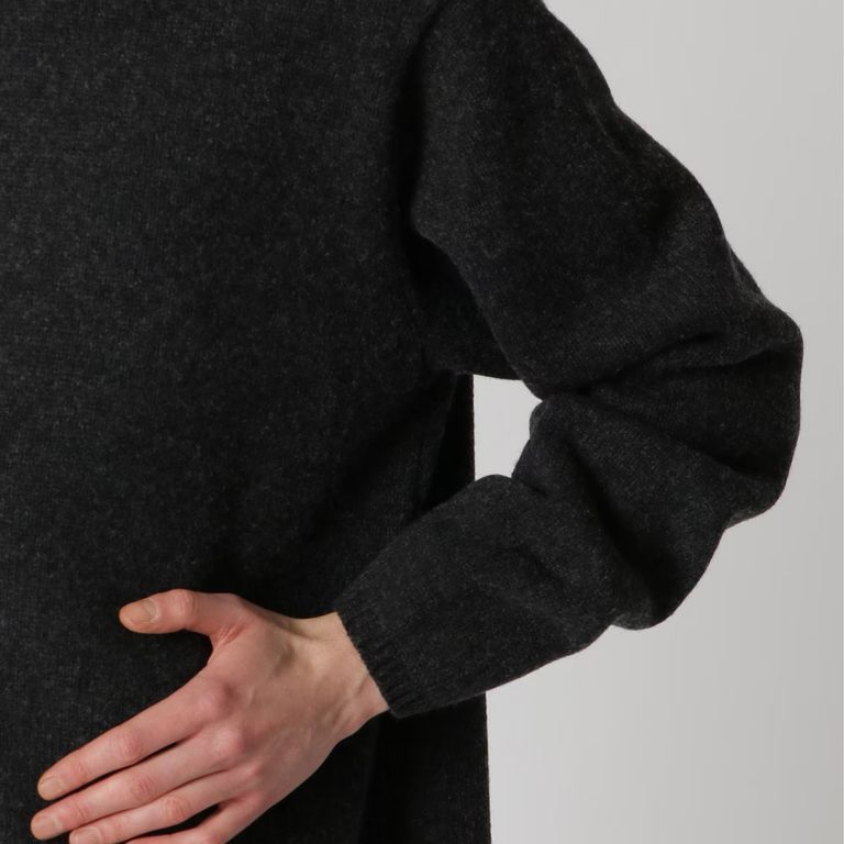 yohji yamamoto - SIDE STRING DETAIL TURTLENECK （GRAY