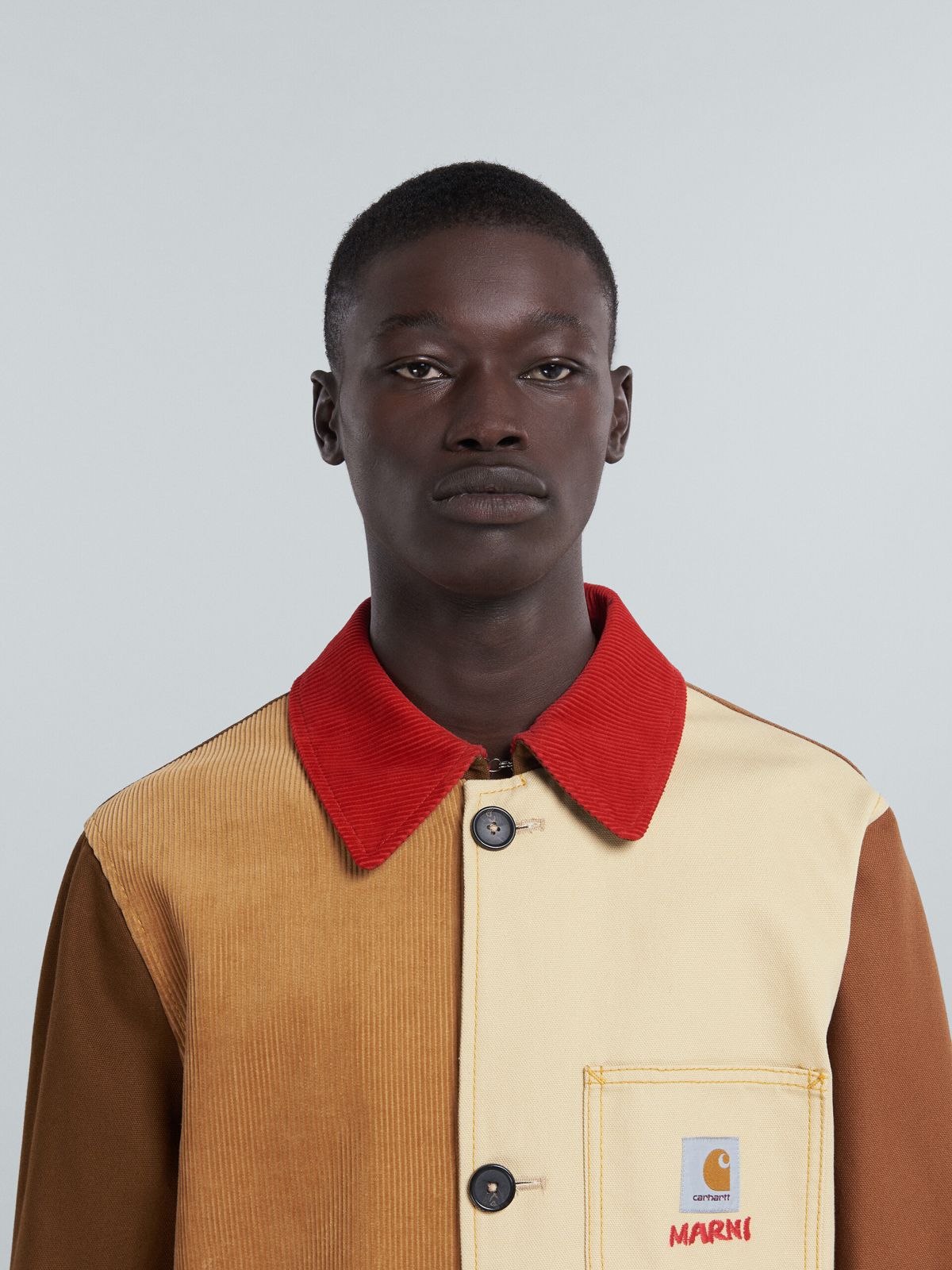 MARNI - MARNI X CARHARTT WIP - BROWN COLOUR-BLOCK COAT