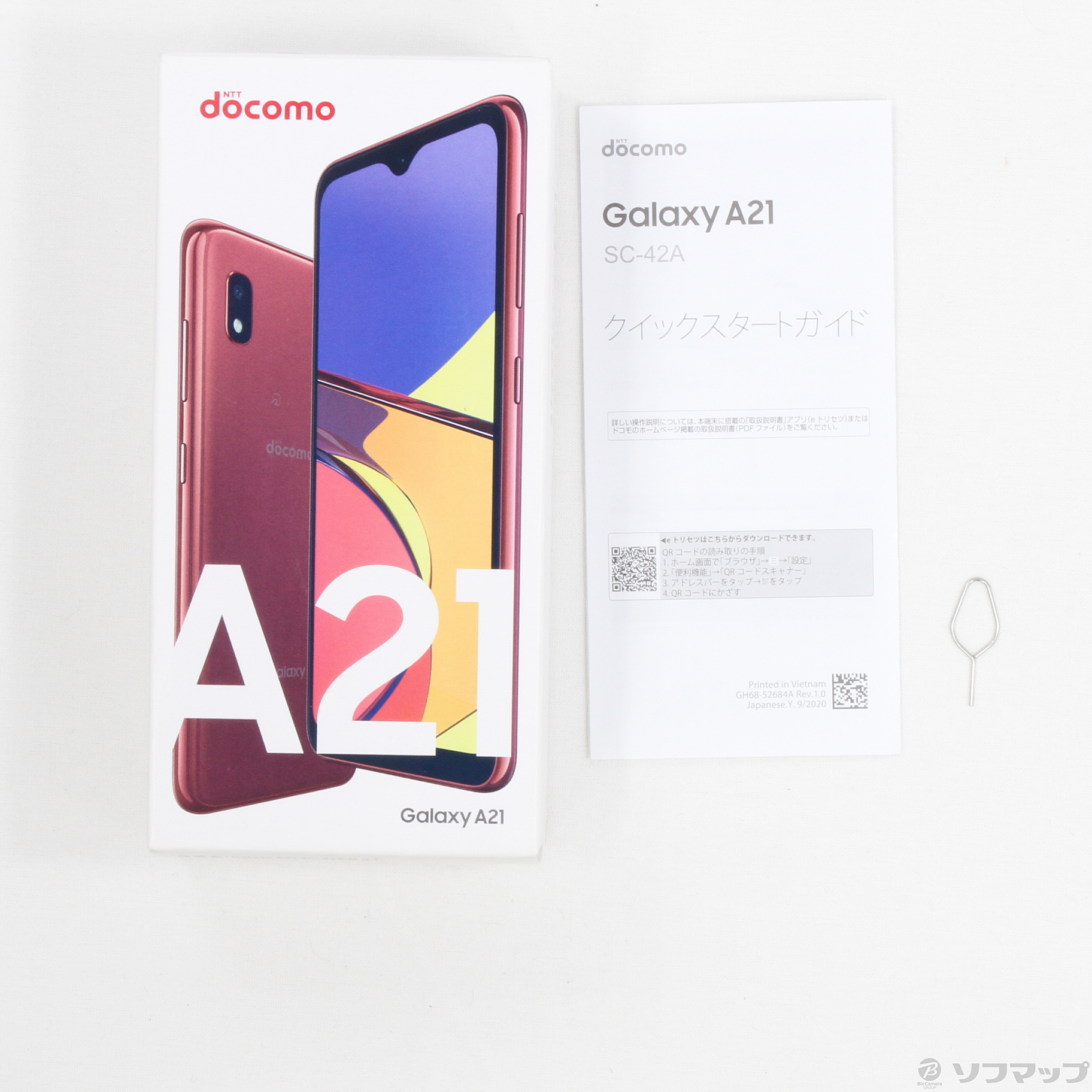 中古】GALAXY A21 64GB レッド SC-42A docomoロック解除SIMフリー ◇08