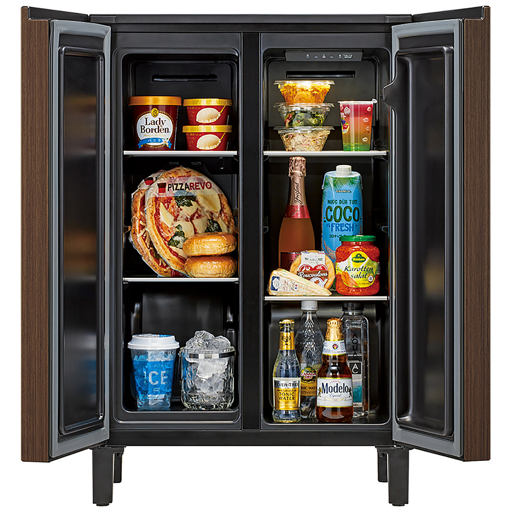 家具冷蔵庫 LOOC（ルーク） ブラウンウッド AQR-FD7P-T ［幅60cm /72L