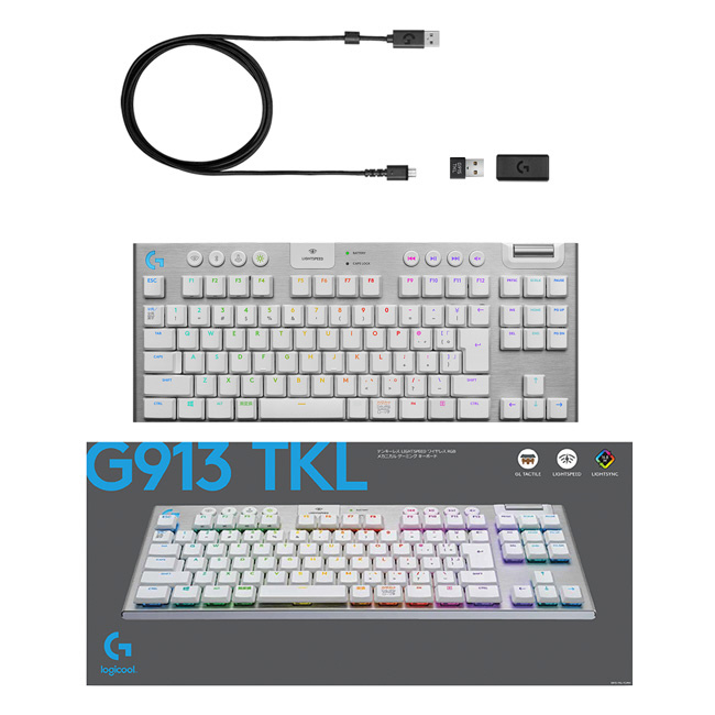 ゲーミングキーボード タクタイル ホワイト G913-TKL-TCWH ［Bluetooth
