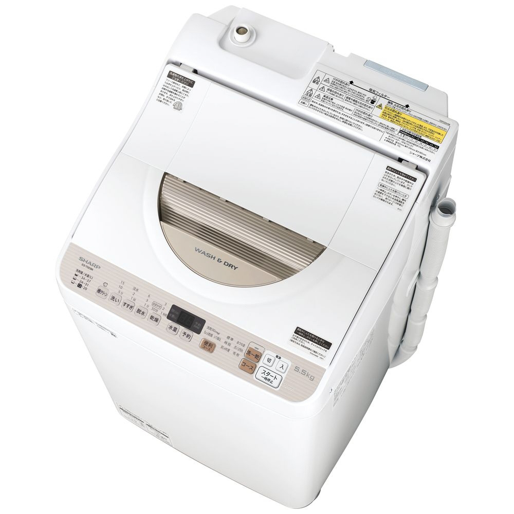 縦型洗濯乾燥機 ゴールド系 ES-T5EBK-N ［洗濯5.5kg /乾燥3.5kg