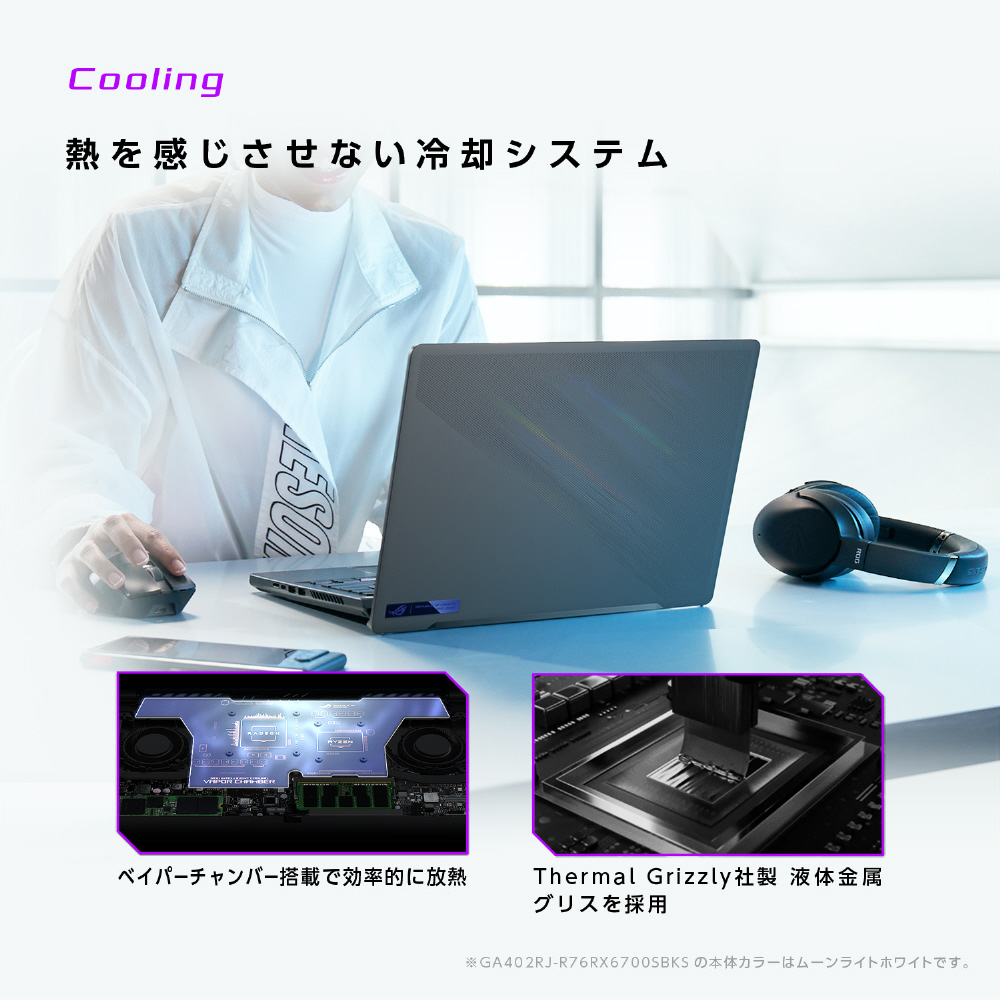 ゲーミングノートパソコン ROG Zephyrus G14 ムーンライトホワイト