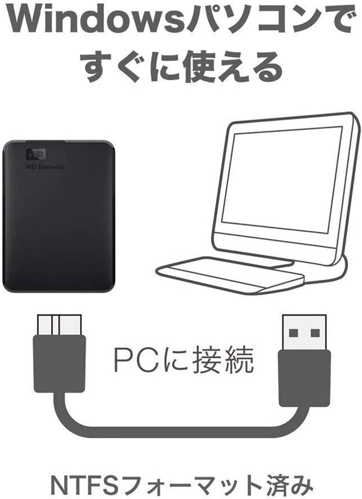 WDBHJS0060BBK-JESN 外付けHDD USB-A接続 WD Elements Portable