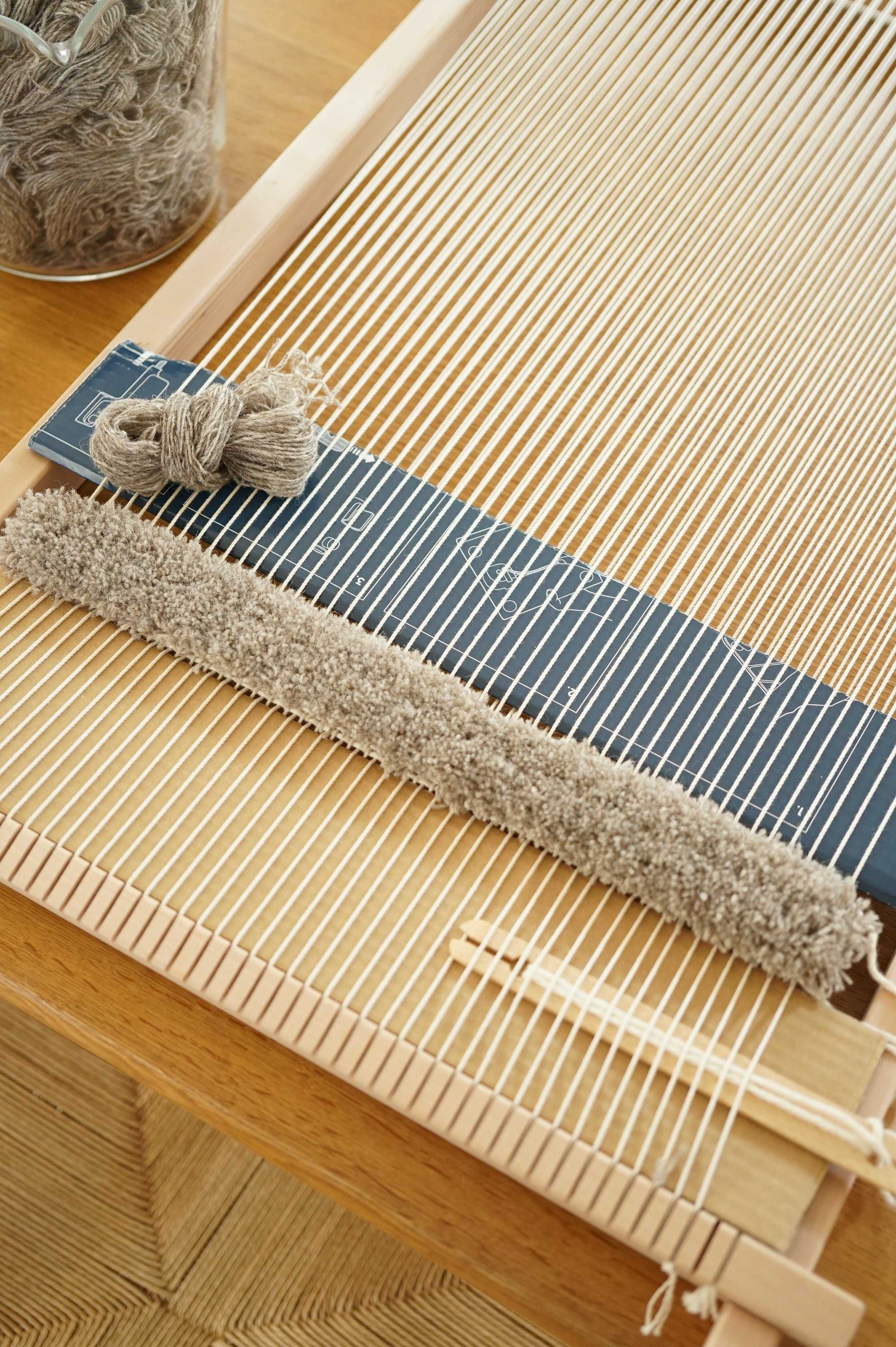 一点物】【手染め糸】ノッティング織 椅子敷き 006 一点物】【手染め糸