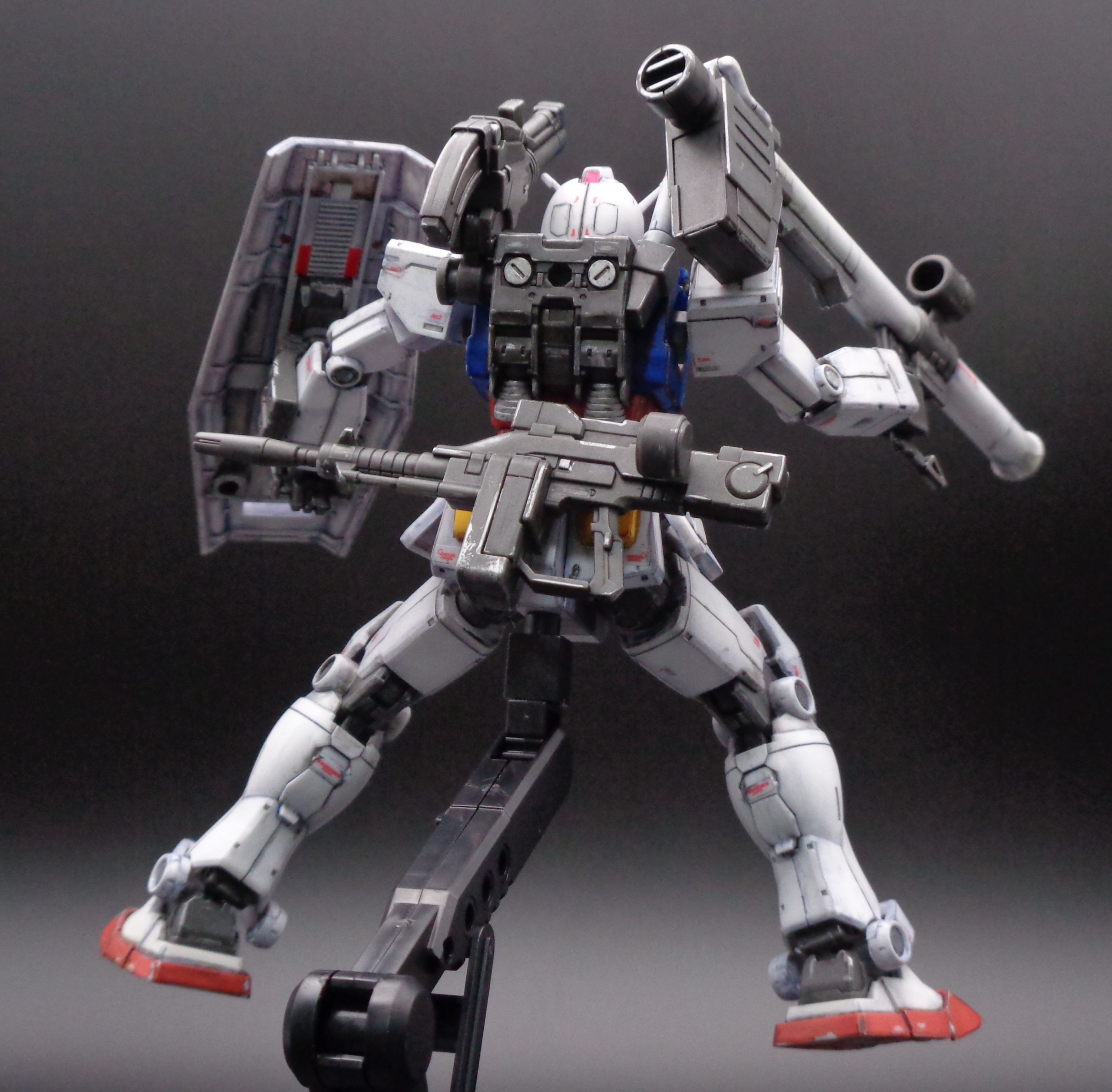 HG THE ORIGIN RX-78-02 ガンダム 前期型 ウェザリング 1/144 塗装済み