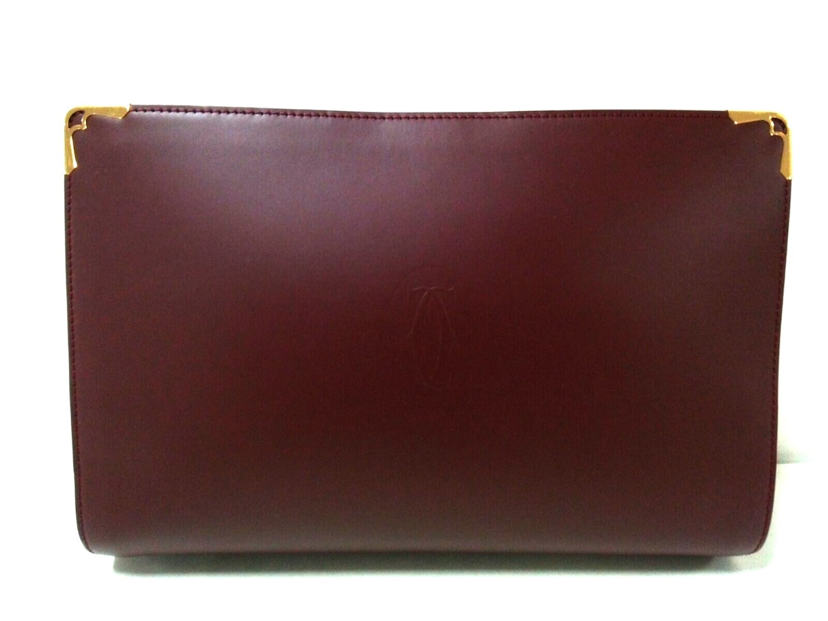 カルティエ/セカンドバッグ/マストライン/ボルドー/レザー/型番