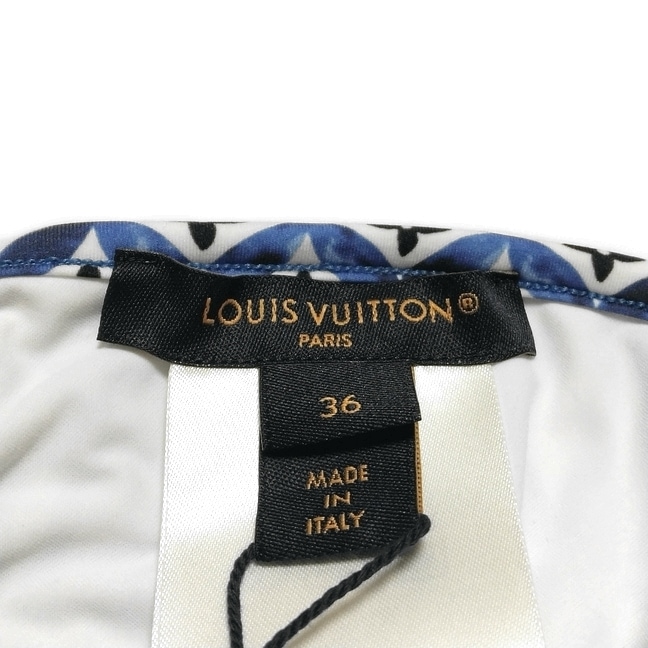 ルイヴィトン/水着/ブルー×白×黒/サイズ：トップス：36 ボトムス：34の