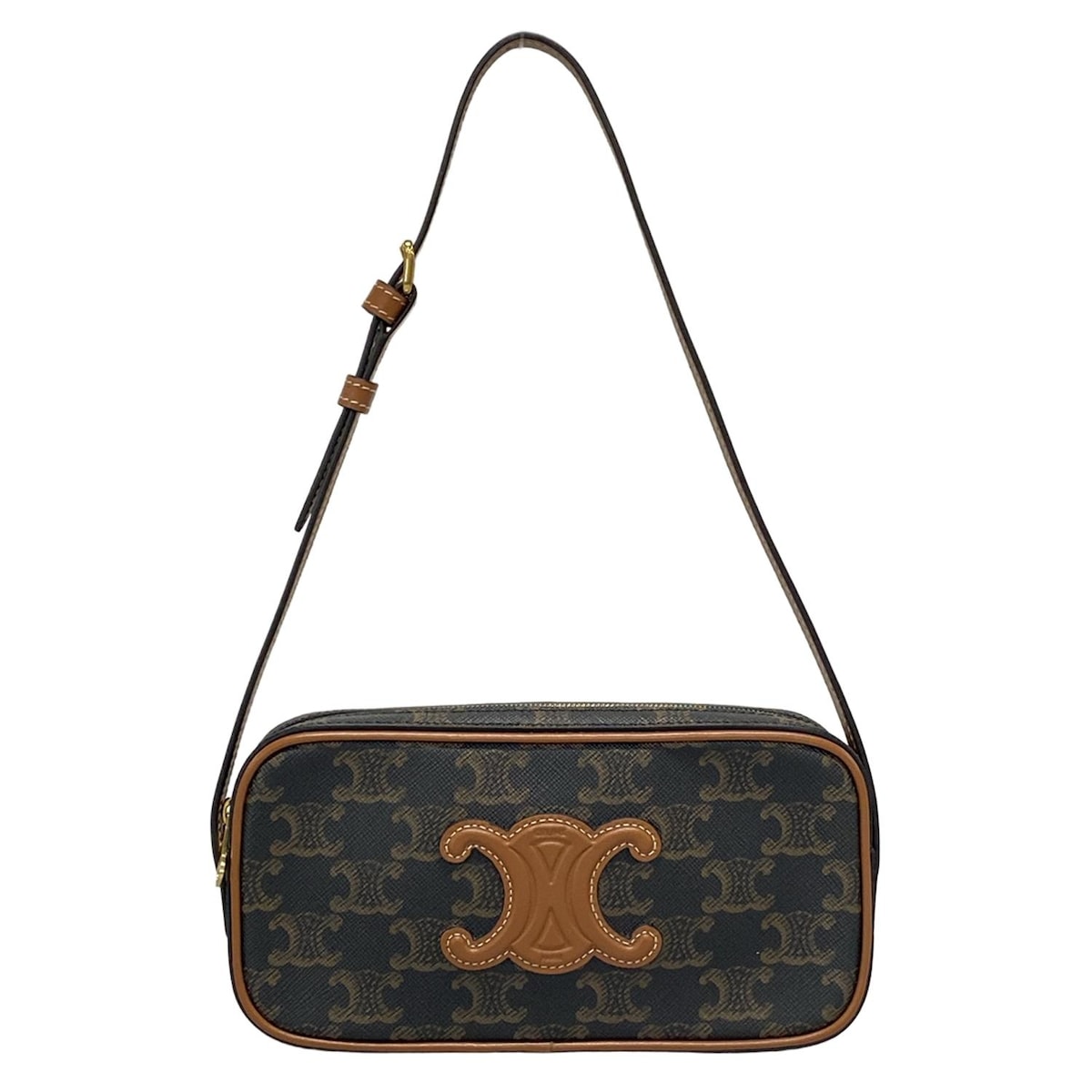 セリーヌ/ショルダーバッグ/キュイル トリオンフ ミニカメラ/タン(黒