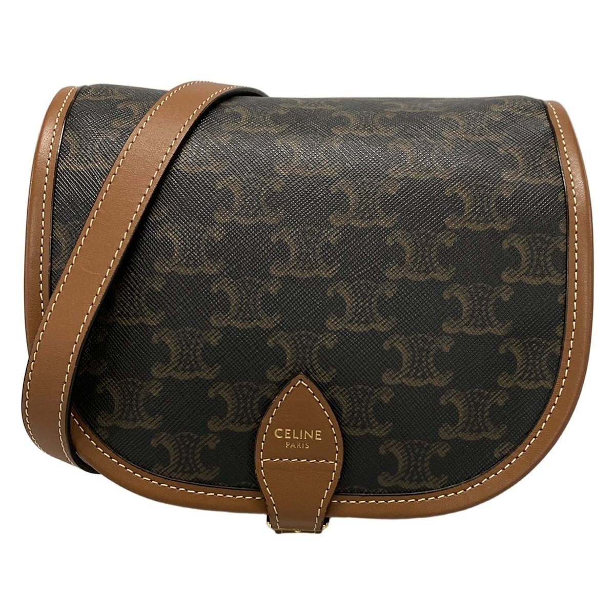 セリーヌ/ショルダーバッグ/ミディアム フォルコ バッグ/タン（ダーク