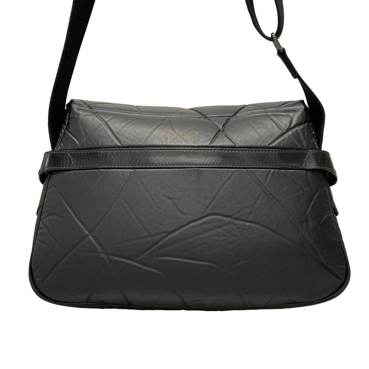 ハンティングワールド/ショルダーバッグ/黒/バチュークロス×レザーの