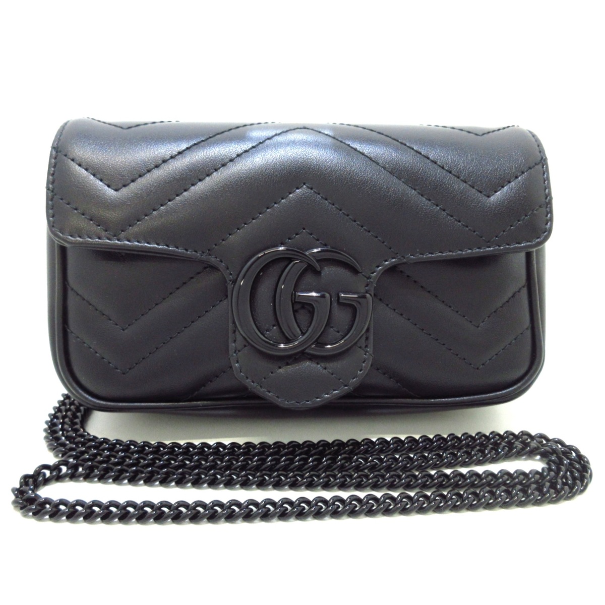 グッチ/ショルダーバッグ/キルティングレザー スーパーミニバッグ/GG