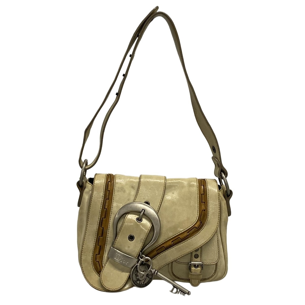 ディオール/クリスチャンディオール ハンドバッグ ガウチョ 白