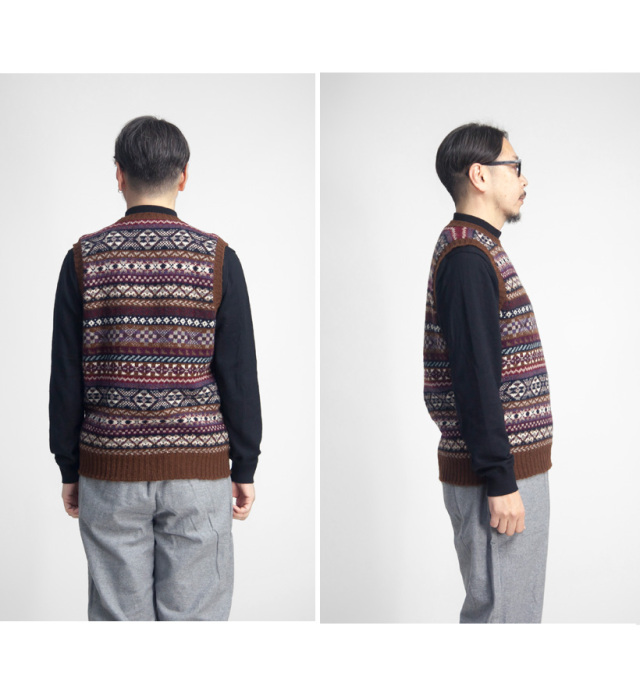 JAMIESON'S ジャミーソンズ フェアアイル クルーネックニットベスト メンズ