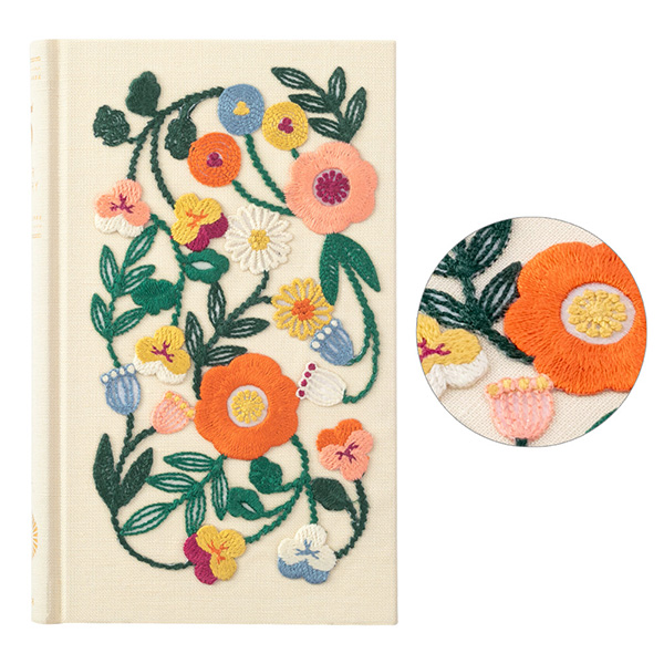 日記｜日記 5年連用 刺繍 花柄 ベージュ(12883006)