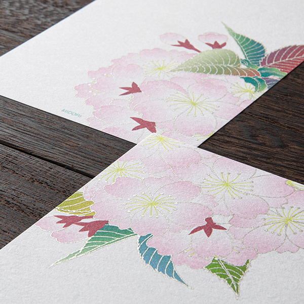 一筆箋｜紙シリーズ｜一筆箋 シルク 鞠桜柄(89583006)｜ミドリ