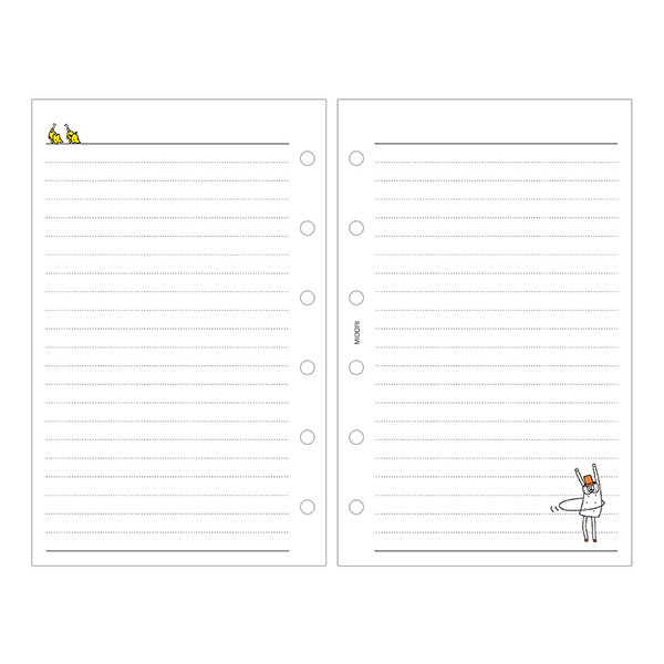 2024年版手帳｜リフィル＜B7＞ 横罫メモ オジサン柄(91804136)｜ミドリ