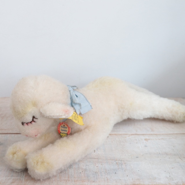 アンティーク シュタイフ お眠りヒツジ Steiff Floppy Lamby 17cm