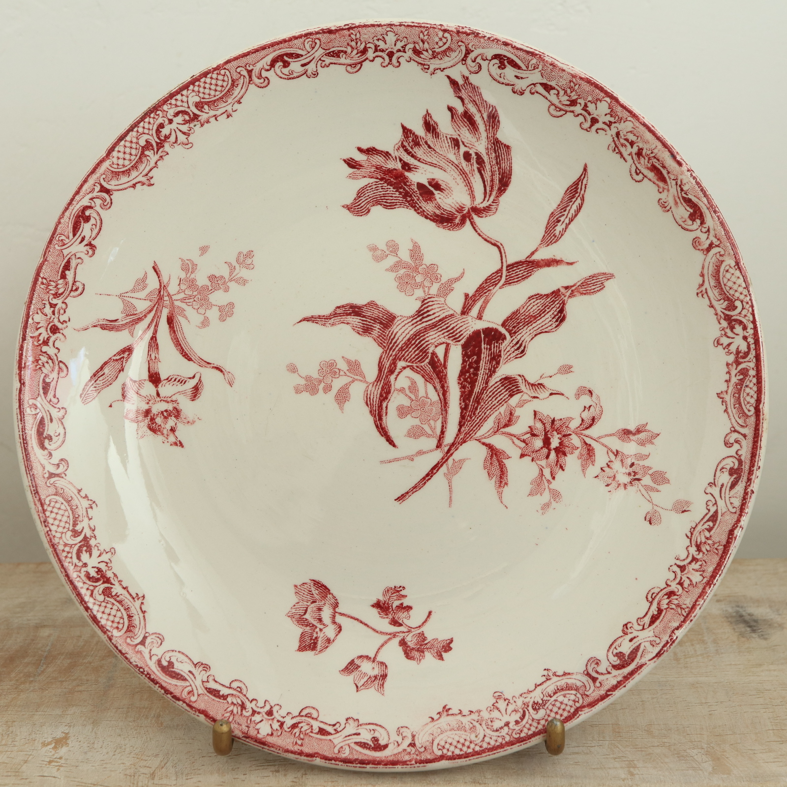 アンティークプレート フォンタンジュ ケーキ皿 フランス サルグミンヌ