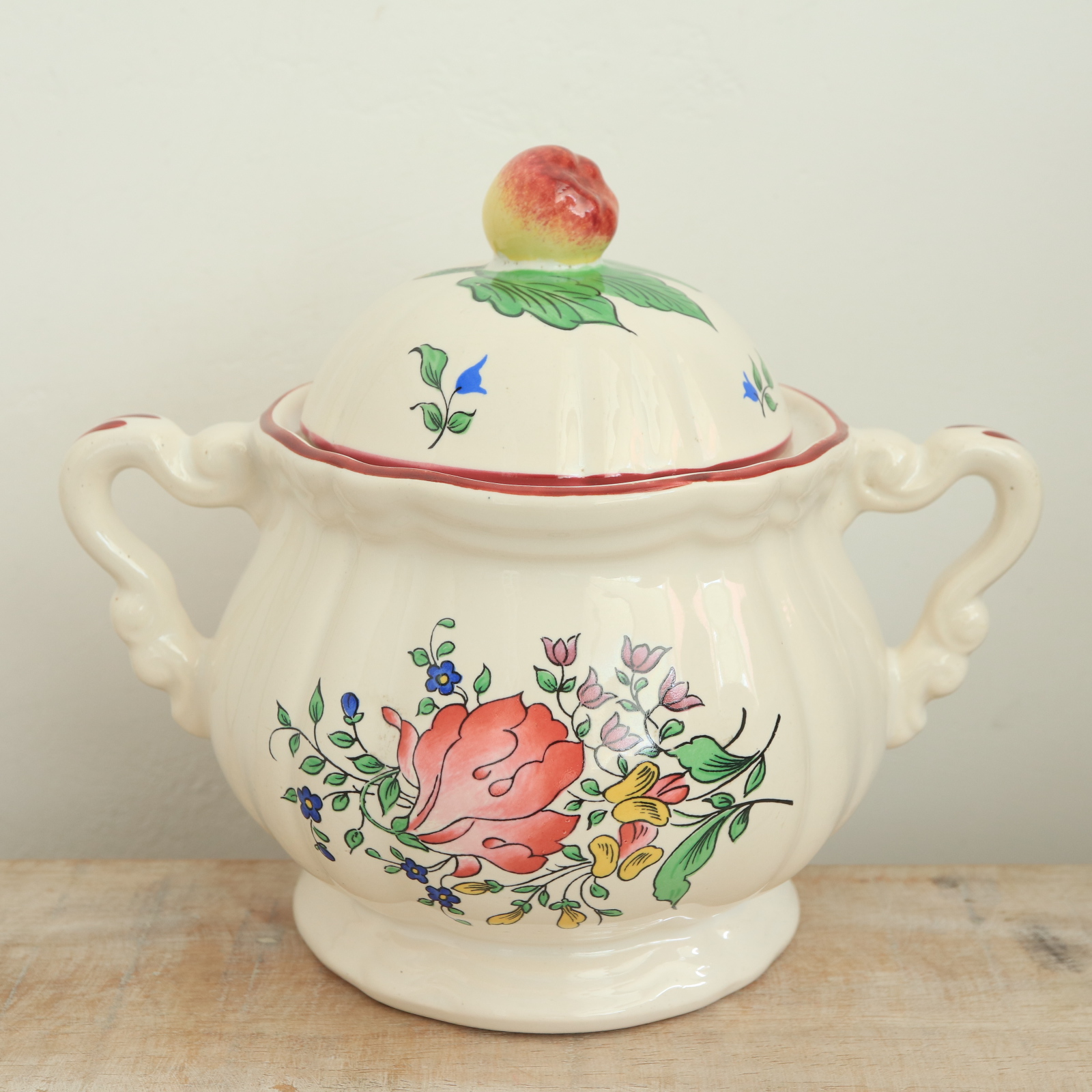 シュクリエ ハンドペイント シュガーポット フランス リュネヴィル製