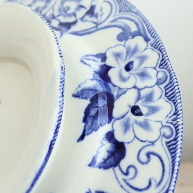 アンティーク コンポティエ FLORA フランス クレイユモントロー製