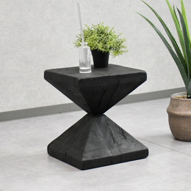 新品アウトレット】古木パイン無垢材35cm幅サイドテーブル OI29H mobler