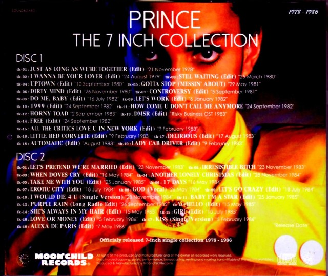Prince プリンス/7-inch Single Collection 1978-1986
