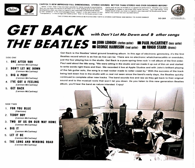 Beatles ビートルズ/ゲット・バック グリン・ジョンズ 米国マスター版