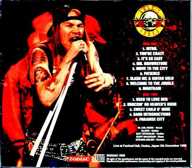 Guns N' Roses ガンズ・アンド・ローゼス/Osaka,Japan 1988