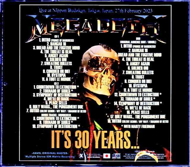 Megadeth メガデス/Tokyo,Japan 2.27.2023 Complete & more IEM Matrix
