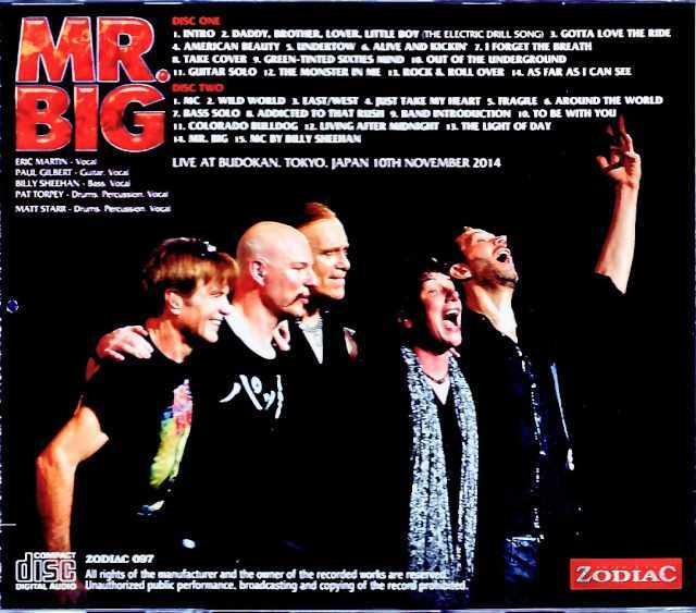 Mr. Big ミスター・ビッグ/Tokyo,Japan 11.10.2014 Complete