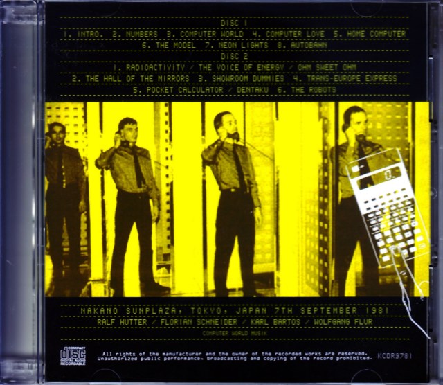 Kraftwerk クラフトワーク/Tokyo,Japan 9.7.1981