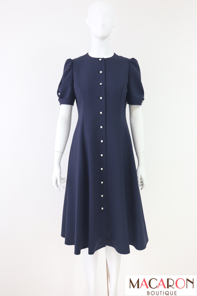 Rene（ルネ） パールボタン半袖フレアワンピース 5436060