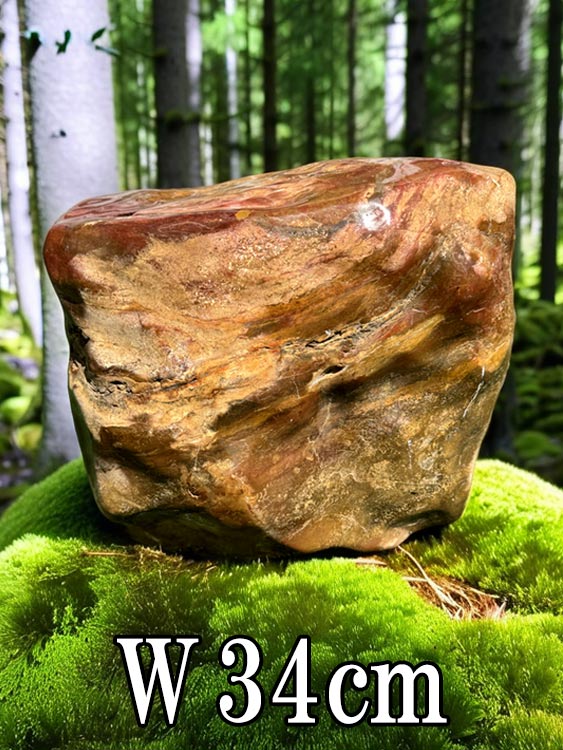 羽茂五色石 磨き 景石 鑑賞石 水石 【商品番号：m-ni135】