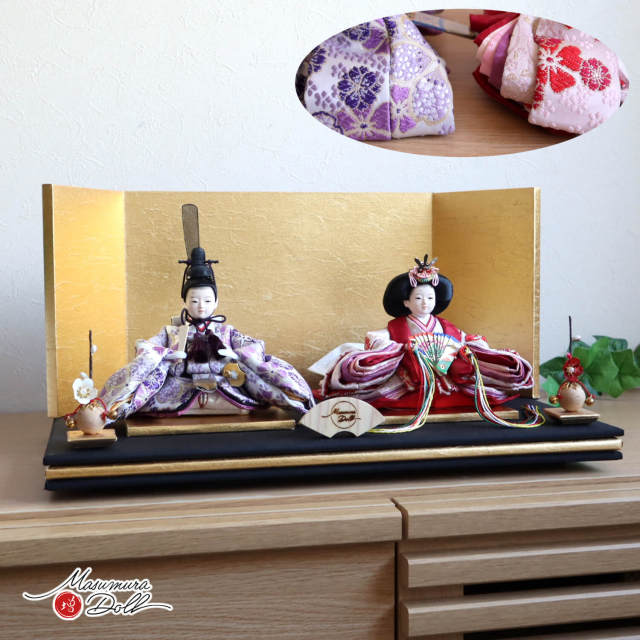 新作 増村オリジナル 柳 親王飾り 桜尽くし紫赤 陽凪(ひなぎ)平台