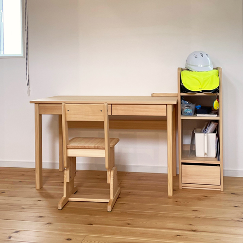 シンプルデスク 115×60 学習机 天然木製 ひのき無垢 おしゃれ 4本脚 デスク