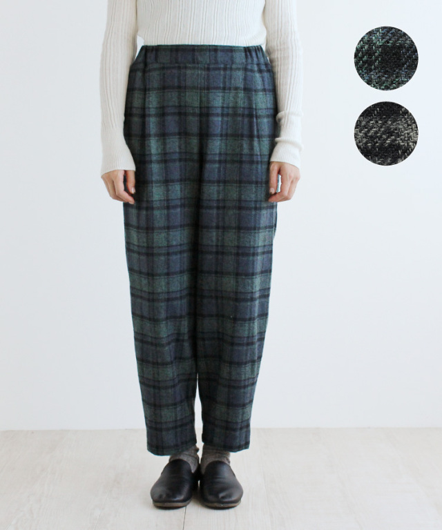 nofl】コットンツイード3つ杢チェックパンツ 644206520 | ナチュラル服