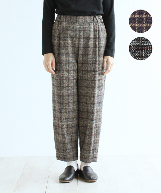 nofl】コットンツイードチェックパンツ 644205260-644206740