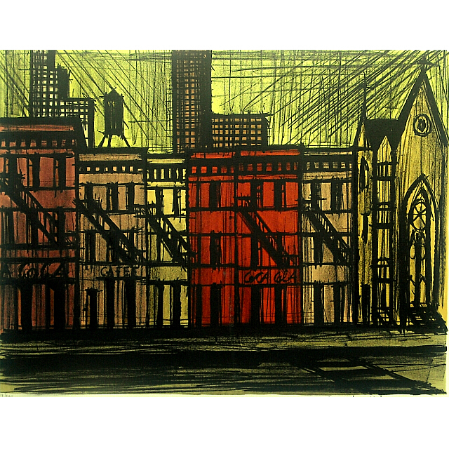 ベルナール・ビュッフェ「レノックス アベニュー」サイン入り ｜絵画販売